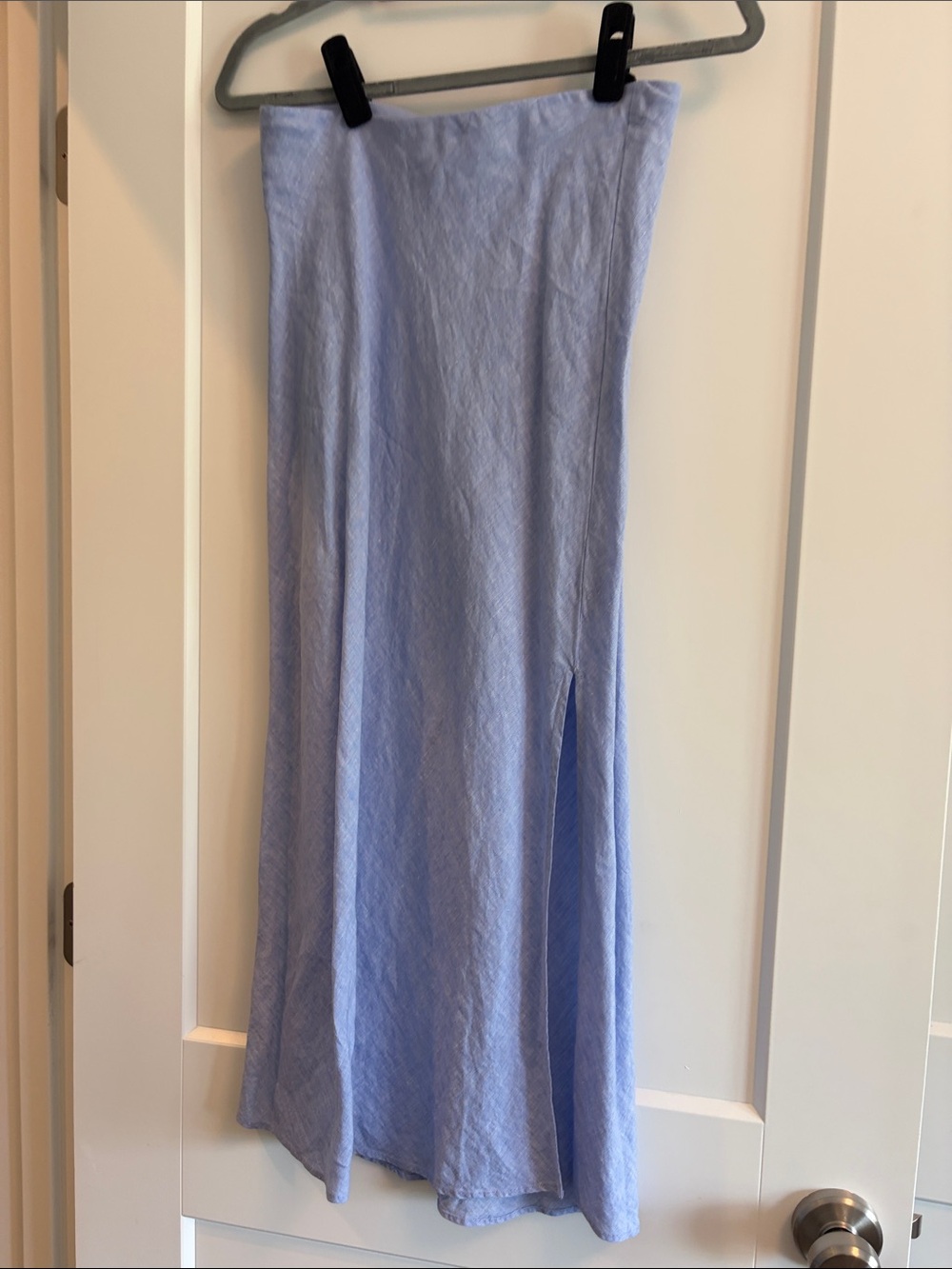 J. Crew Light Blue Maxi Skirt with Side Slit